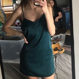 H&M teal slip dress